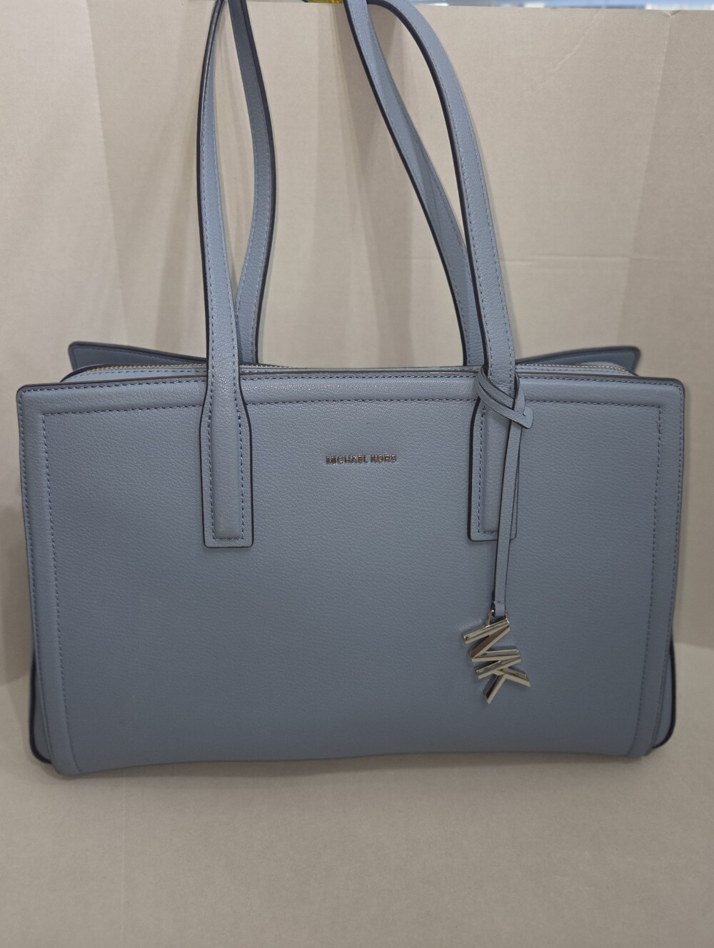Michael Kors Pebbled Leather Satchel Slate Blue Crissbody Purse